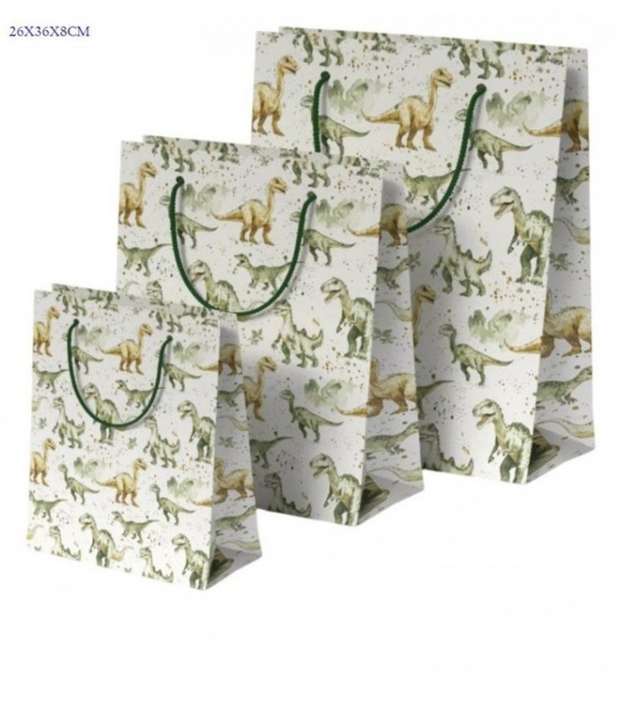 BOLSA DE REGALO 26X36X8 DINO 144327