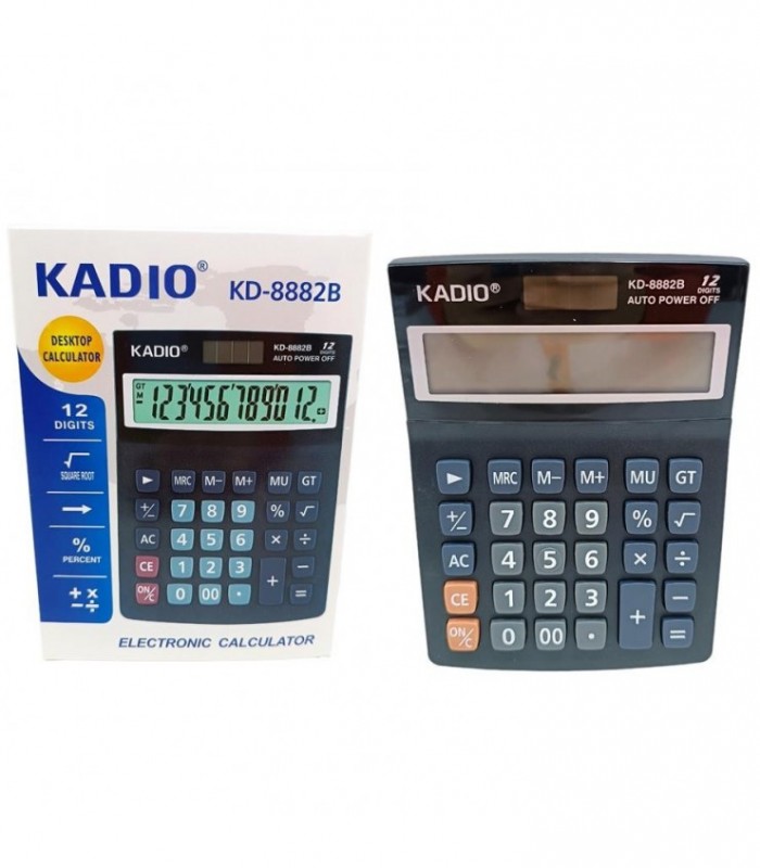CALCULADORA 12DIG KADIO NEGRO KD-8882B
