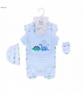 KIT.BEBE 5PCS 03-6-9 NENE MACA-BODY -GORRA 138052