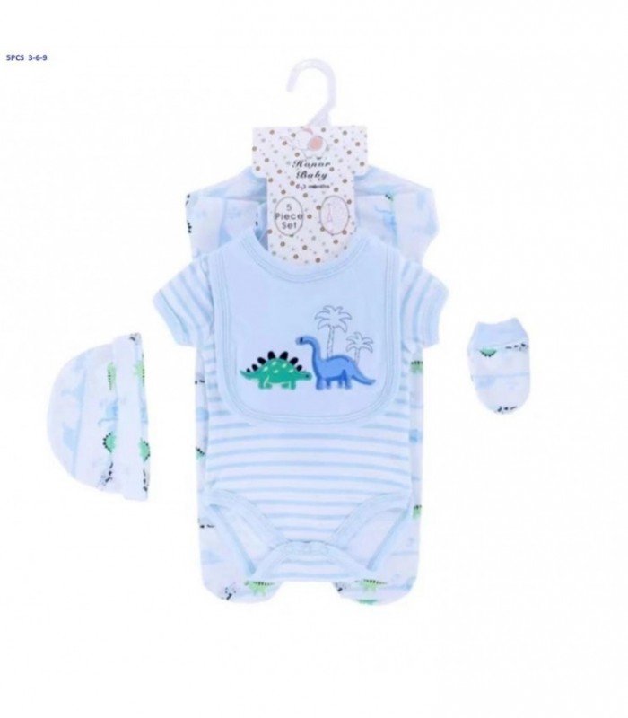 KIT.BEBE 5PCS 03-6-9 NENE MACA-BODY -GORRA 138052