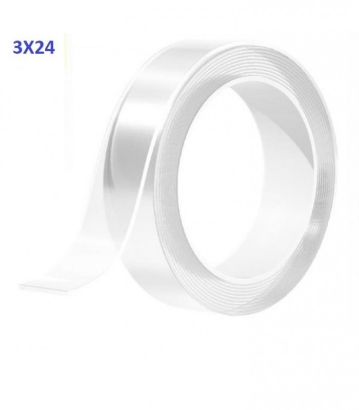 CINTA DOBLE TRANSPARENTE DELI 3MX24MM JL524