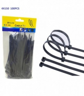 PRECINTA NEGRO 4X150MM 100PCS 139100