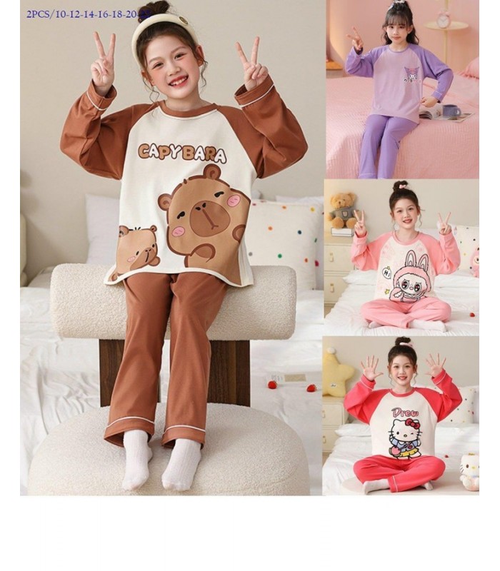 CONJ.JUV.2PCS PIJAMA 10TA20T KUROMI-LABUBU 144801