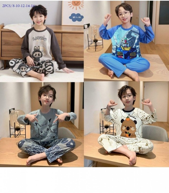CONJ.INF.2PCS PIJAMA 8TA16T CAPYBARA -LABUBU 14479