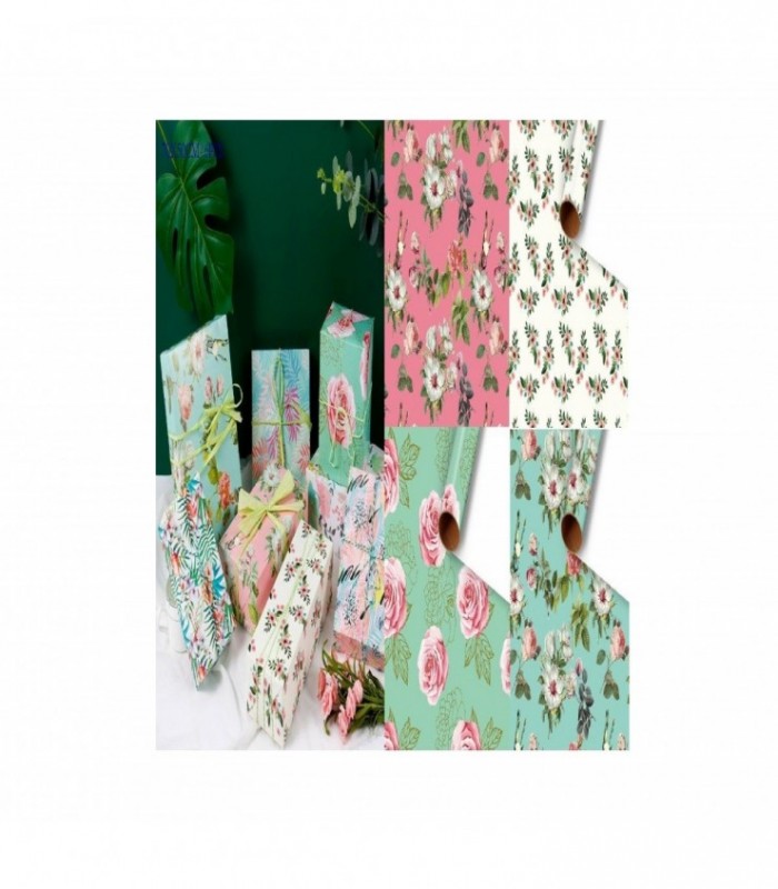 PAPEL DE REGALO 6PCS 70X50CM FLOREADO 145304