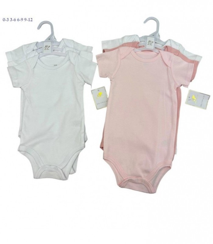 CONJ.3PCS BEBE BODY BLANCO-ROSA 0-3A9-12 145283