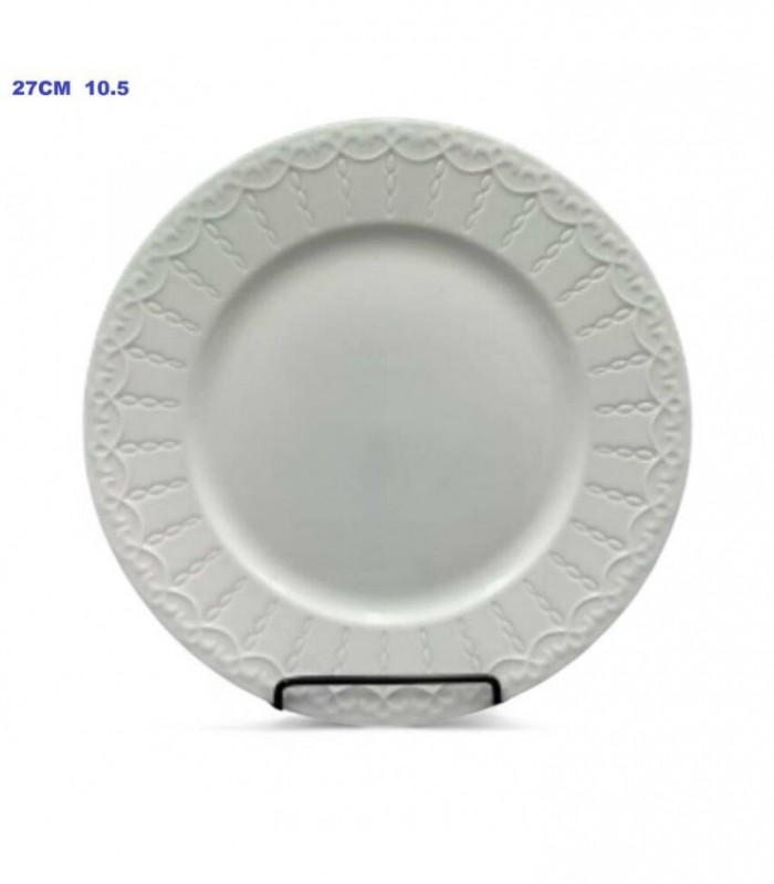 PLATO PORCELA PLAYO 27CM 10.5 BLANCO 145208