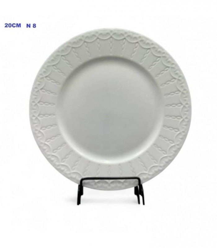 PLATO PORCELANA PLAYO 20CM 8 BLANCO 145207