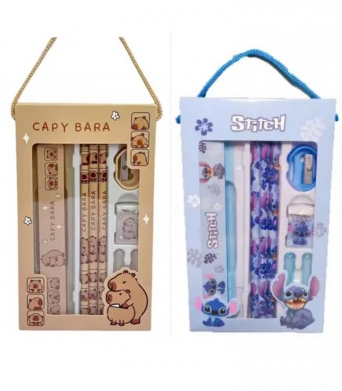 KIT.ESCOLAR 6PCS CAPYBARA-STITCH 3354