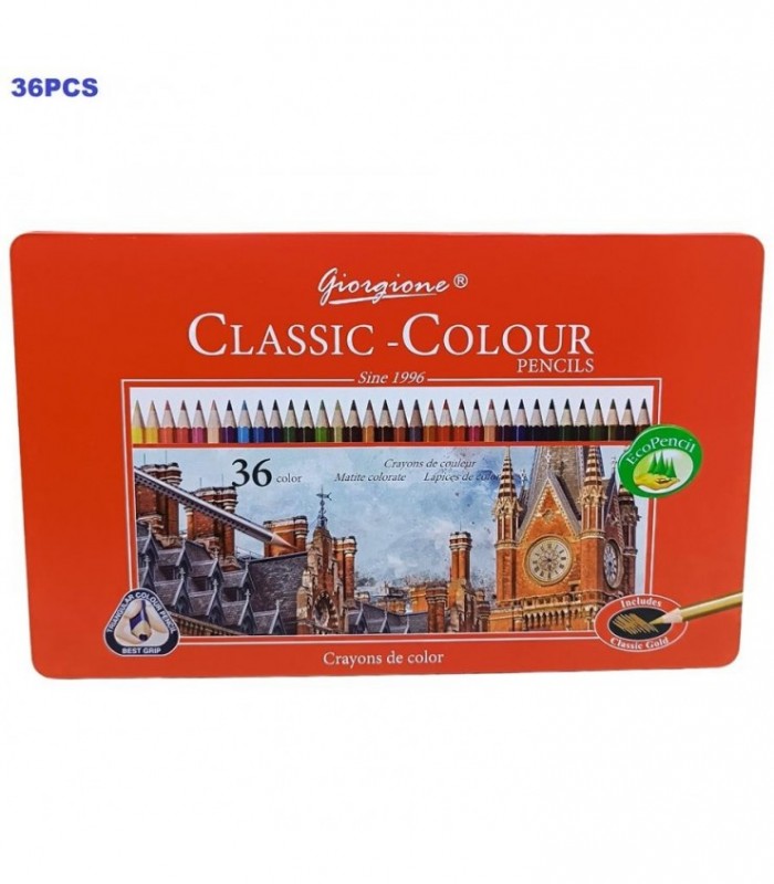 LAPIZ DE COLOR 36PCS LATA GIORGIONE G-MT-36