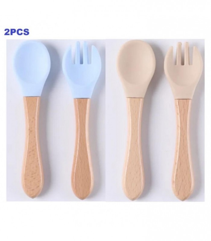 CUBIERTO P-BEBE 2PCS 2C MAG MADERA 131846