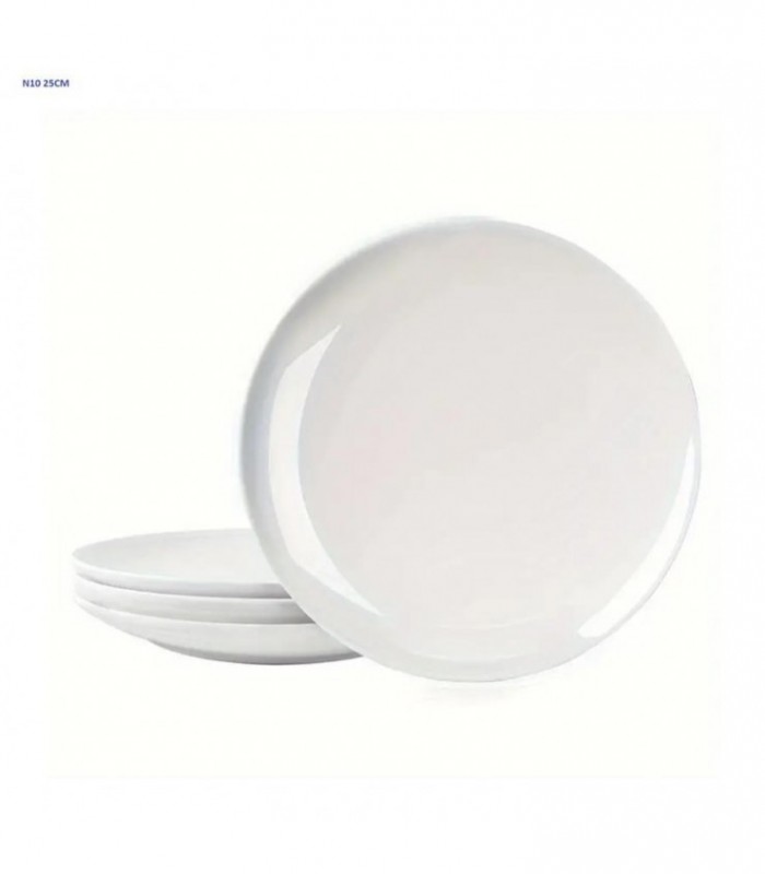 PLATO MELAMINA HONDO N10 25CM BLANCO 138008