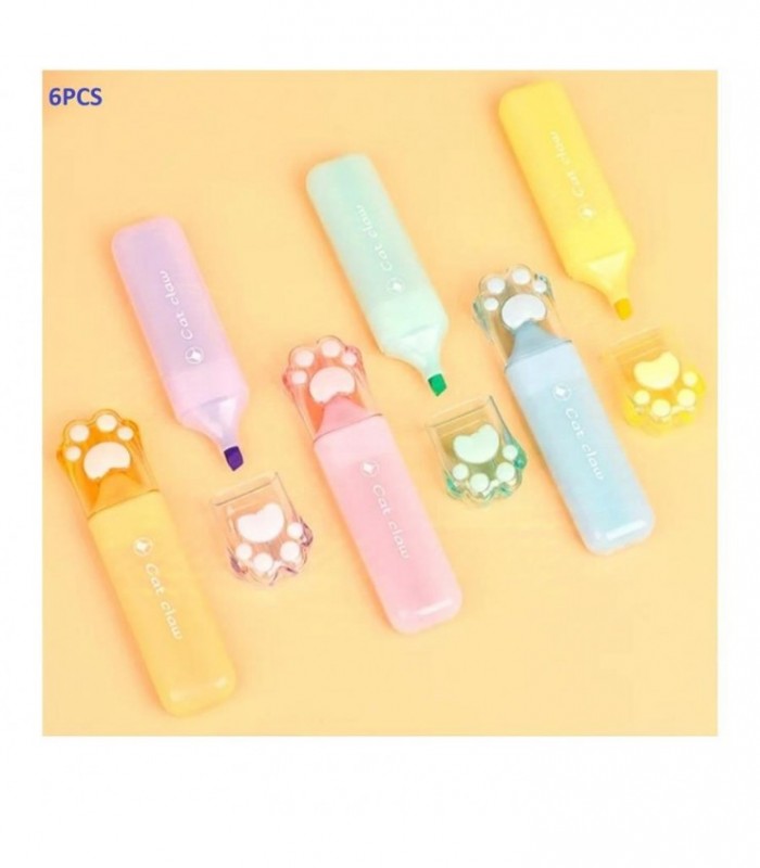 MARCADOR 6PCS PATITA HIGHLIGHTER X-805
