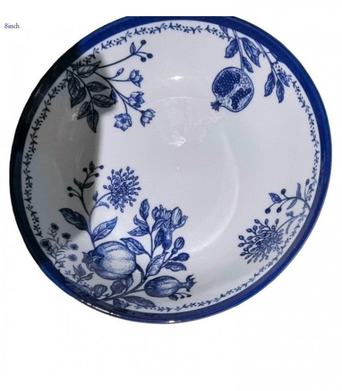 PLATO PORCELANA 8INCH 20CM AZUL FLOR 145203