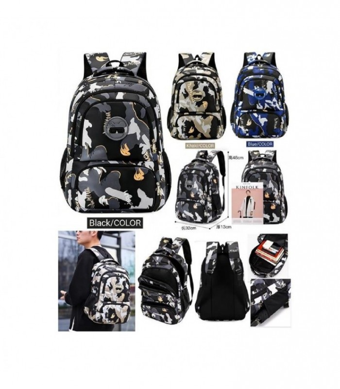 MOCHILA 3C CAMUFLADO 48X32X19CM 145548
