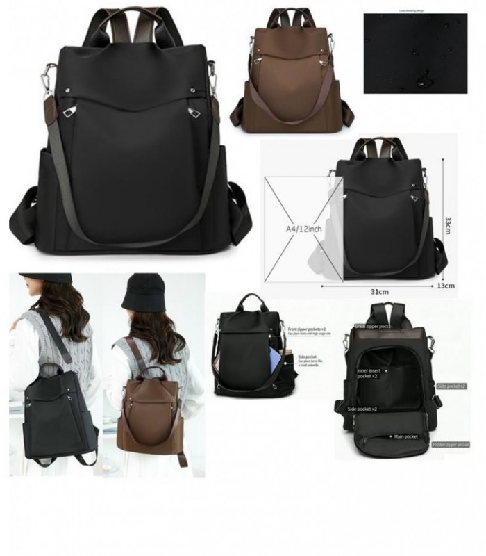 MOCHILA 2C LISO 33X31X13CM  145552