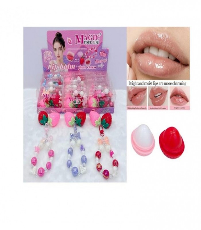 BALSAMO LABIAL 3PCS C-PULSERA FRUTILLA LC1023