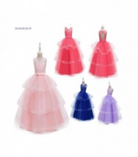 VESTIDO JUV.130A170 4C 3TUL PERLAS 145870