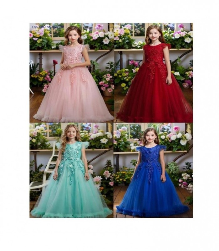 VESTIDO JUV.130A170 4C TUL FLOR 145863