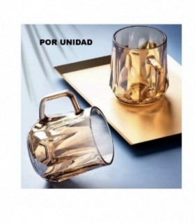 TAZA DE VIDRIO 250ML 1PC  DORAD.145650