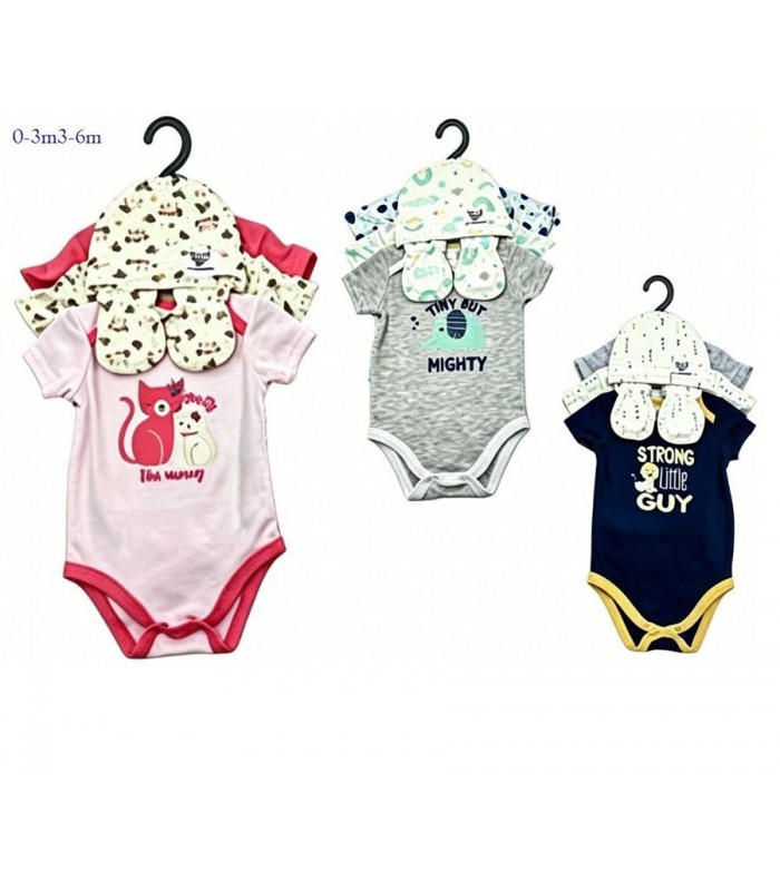CONJ.5PCS BEBE NENE BODY C-GORRA-GUANT 137559