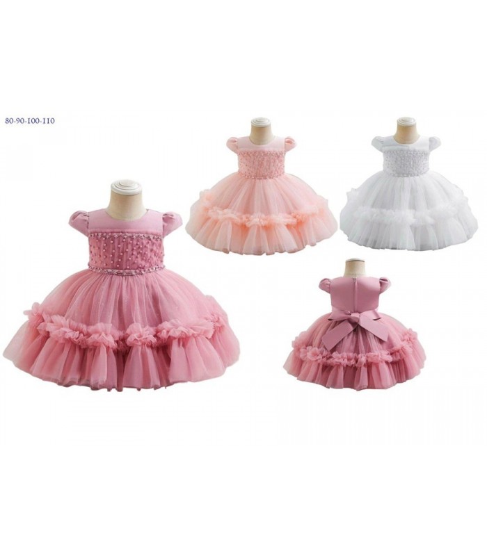 VESTIDO INF.80A110 2C C-PERLAS 145216