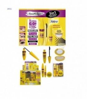 MASCARA KIT.3PCS COLOSS AMARILL CART.M7041B