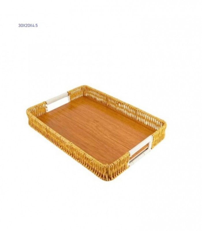 BANDEJA 30X20X4.5CM RECT.MADERA 146124-M