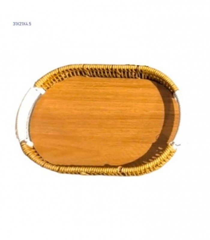 BANDEJA 31X21X4.5CM OVAL MADERA 146125-M