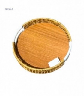 BANDEJA 23X23X4.5CM RED.MADERA 146126-P