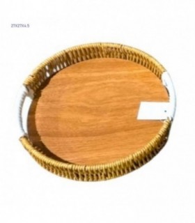 BANDEJA 27X27X4.5CM RED.MADERA 146126-M