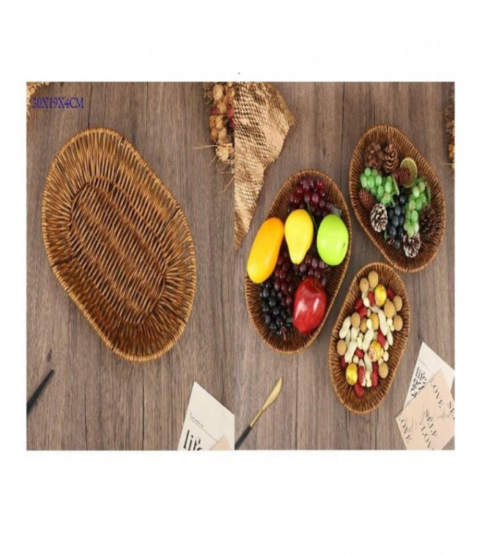 BANDEJA OVAL 30X19X4CM PAJA 146093
