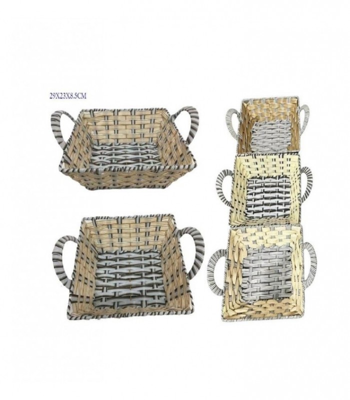 BANDEJA CUADR.C-ALSA 29X23X8CM 3C PAJA 146086
