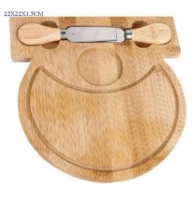 KIT.P-PIZZA MADERA 3PCS RED.22X22X1.5CM 146081