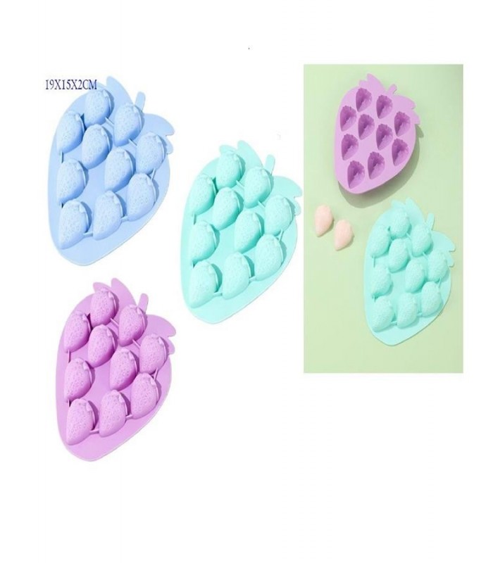 MOLDE SILICON FRUTILLA 10L 3C 19X15X2CM 146068