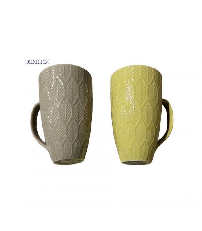 TAZA PORCELANA 10.1X11.1CM HOJA 2C 145844