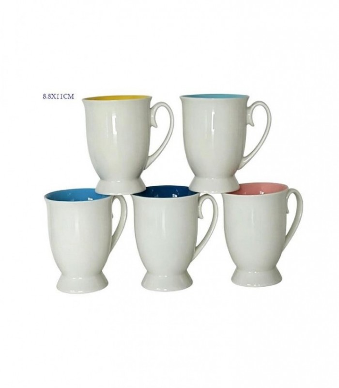 TAZA PORCELANA 8.8X11CM 6C LISO 145823