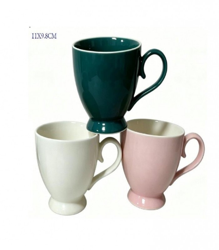 TAZA PORCELANA 11X9.8CM 3C LISO 145780