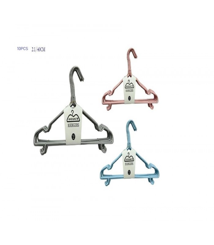 PERCHA 10PCS AD 40CM METAL COL.C-GANCHO 145698