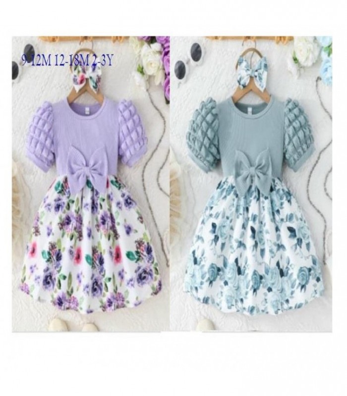 VESTIDO C-VINCHA 2PCS BEBE FLORES 2C 142568