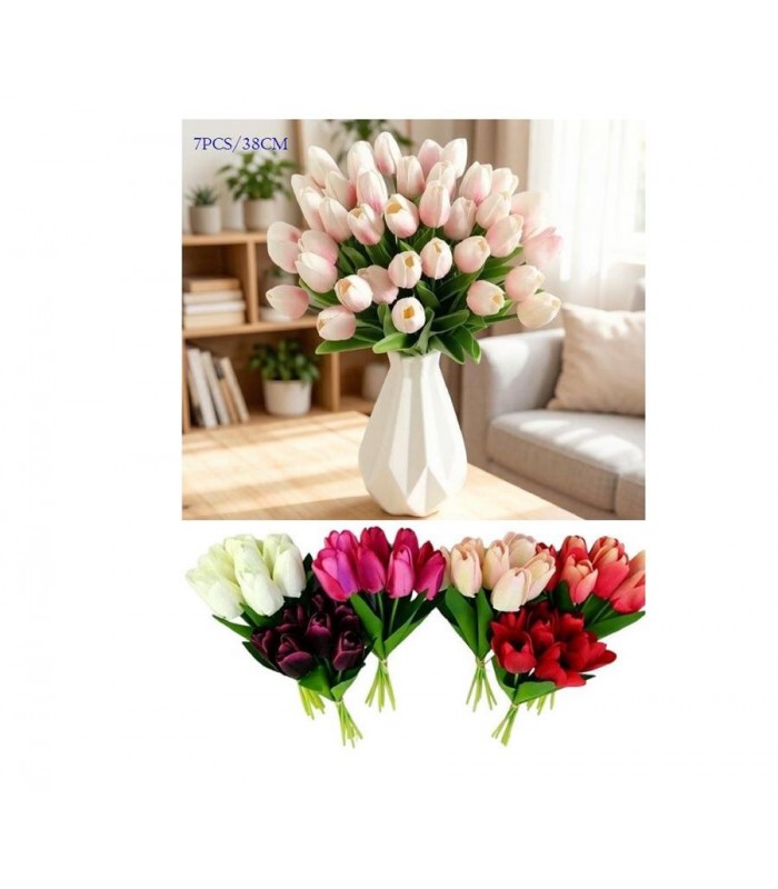 PLANTA ARTIFIC-FLOR 38CM 7PCS TULIPANES 146044