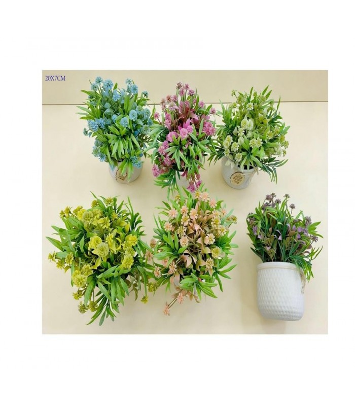 PLANTA ARTIFIC.C-PLANTERA 20X7CM CENIZO 6C 145427