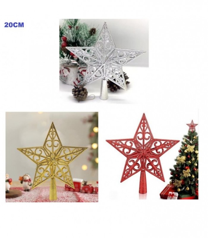 ESTRELLA DE NAVIDAD 20CM 3C LISO 138660