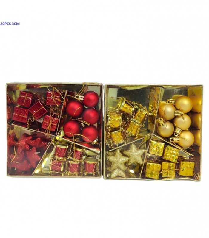 PELOTA DE NAVIDAD 3CM 20PCS KIT. 2C 138669