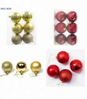 PELOTA DE NAVIDAD 8CM 6PCS 2C 138760