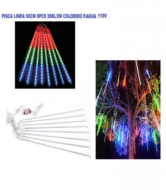 PISCA 2 LLUVIA 50CM 110V 288L.2M 8PCS COLORIDO 141