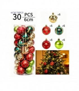 PELOTA DE NAVIDAD 6CM 30PCS POTEMIXTO 146213