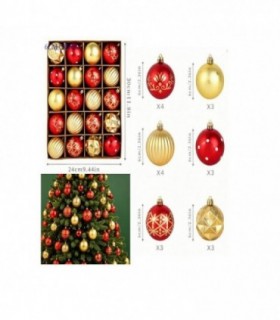PELOTA DE NAVIDAD 6CM 20PCS MIXTO 146216