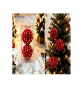 PELOTA DE NAVIDAD 10CM 2PCS ROJO 146234