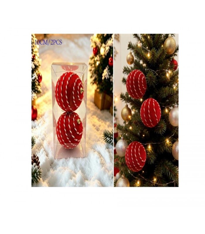 PELOTA DE NAVIDAD 10CM 2PCS ROJO 146234
